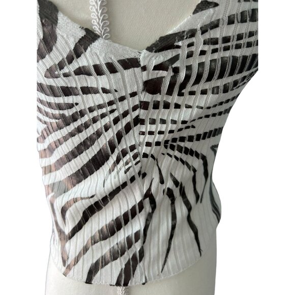 TOPSHOP Animal Print Knit Ribbed Crop Top Size US 6 - Picture 5 of 5